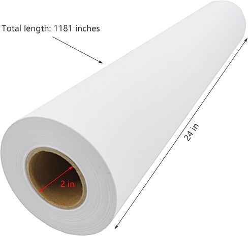 FixtureDisplays® 2 '× 98' لفة ورق حقن ورق صور لاصق ذاتي التقشير والعصا ورق لاصق غير لامع قابل للطباعة 24 بوصة × 1180 بوصة نفث الحبر 2inCore 15321-2X98'-NEW-NPF in Kuwait