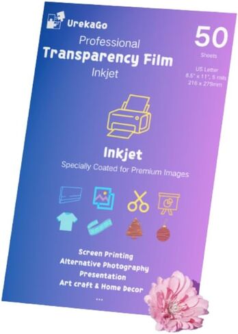 13" x 19" Inkjet Transparency Film | Screen Printing, Cyanotype Negative, Slide Film, Art Craft 100% Clear Transparency Paper, 10 Sheets in Saudi Arabia
