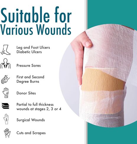 ضمادات رغوية مقاومة للماء غير لاصقة من Dynarex FoamFlex - 4 بوصات × 4 بوصات، ضمادات إسفنجية مسامية وعالية الامتصاص للجروح، صندوق واحد مكون من 10 ضمادات إسفنجية مقاومة للماء غير لاصقة من Dynarex FoamFlex - 4 بوصات × 4 بوصات in Saudi Arabia