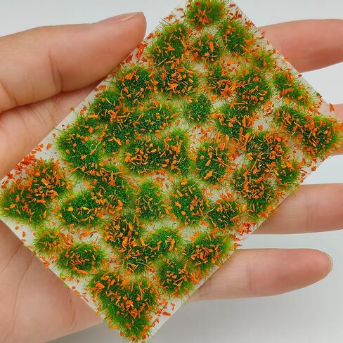 58 Pcs Static Grass Flower Clusters, Irregular Shapes Miniature Grass Tufts for Model Railway Scenery, Train Layouts, Wargaming Terrain, Diorama Landscape – Self-Adhesive Realistic Flocks in Saudi Arabia