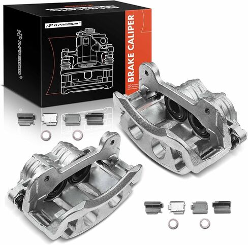 مجموعة A-Premium مكونة من قطعتين من مجموعة فرجار الفرامل مع دعامة متوافقة مع Ford Mustang 2011-2014 - السائق الأمامي والراكب in Kuwait