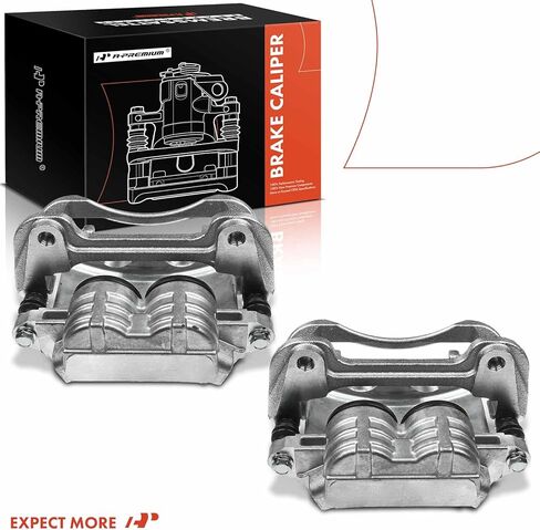 مجموعة A-Premium مكونة من قطعتين من مجموعة فرجار الفرامل مع دعامة متوافقة مع Ford Mustang 2011-2014 - السائق الأمامي والراكب in Kuwait