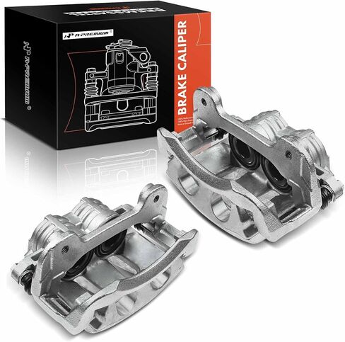 مجموعة A-Premium مكونة من قطعتين من مجموعة فرجار الفرامل مع دعامة متوافقة مع Ford Mustang 2011-2014 - السائق الأمامي والراكب in Kuwait