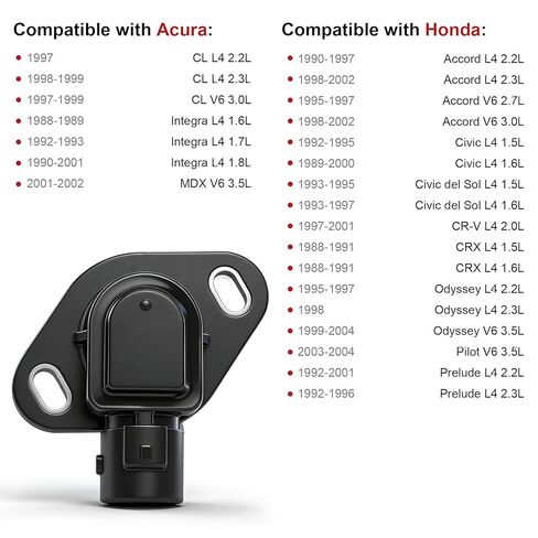 مستشعر موضع الخانق TPS، متوافق مع Honda Accord 1990-2002، Civic 1989-2000، Civic del Sol 1993-1997، CRV CRX Odyssey Pilot Acura CL Integra 1988-2001، MDX، استبدال 16400P06A11 in Kuwait