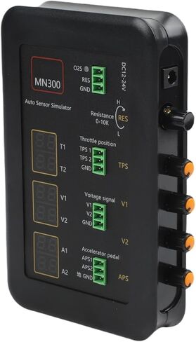 MN300 مولد إشارة محاكاة مستشعر السيارات DC 12-24V لتدفق ضغط الزيت وموضع خنق درجة حرارة الأكسجين واختبار التعزيز مع قنوات الجهد والمقاومة المزدوجة باللون الأسود in Kuwait