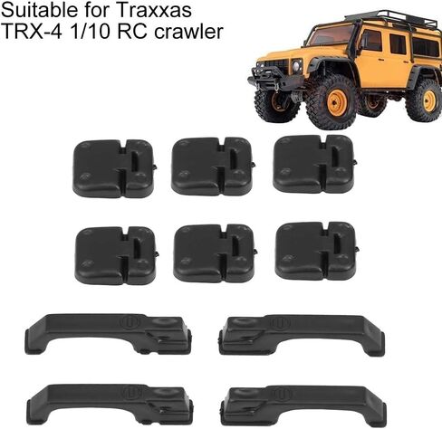 RC Car Door Hinge, Durable Plastic Simulation Set for 1/10 Scale RC Crawler Parts, Black for Off-Road Enthusiasts and Hobbyist Customization Projects in Saudi Arabia