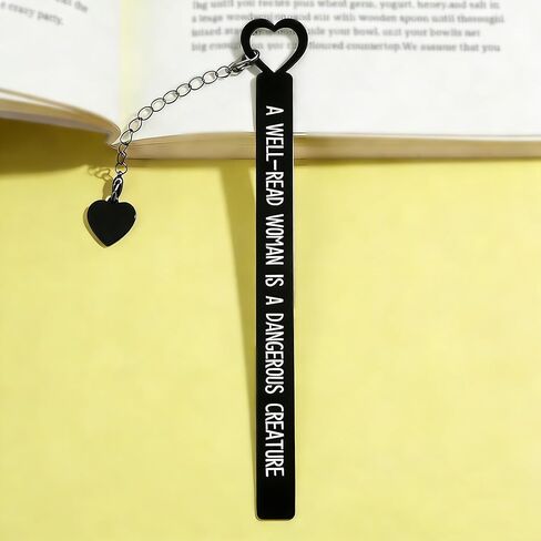Funny Bookmarks for Book Lovers, Cute Black Stainless Steel Metal Bookmarks for Women, Readers,Writers,Dark Romance Reading Gift for Her, Best Friend, Teacher, Men, Student, Bookworm in Saudi Arabia