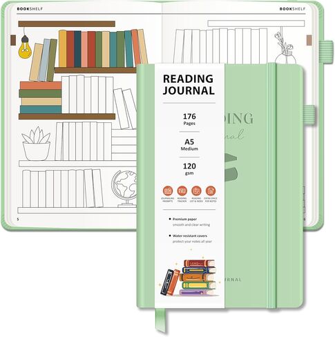 Reading Journal with 52 Reviews & Progress Tracking - Book Journal Reading Log 176 Pages - A5 Hardcover Reading Tracker Journal - Gift for Book Lovers & Readers - Keeping Notes on Your Favorite Books in Saudi Arabia