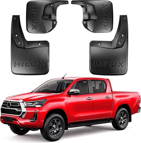 اللوحات الطينية المتوافقة مع Toyota Hilux VIGO REVO 2015-2025، واقيات الطين من الطين في جميع الأحوال الجوية، واقي الطين الأمامي والخلفي مناسب لملحقات Hilux Vigo Revo، مجموعة 4 قطع لا تحتاج إلى حفر، واقي إطار الطين in Kuwait