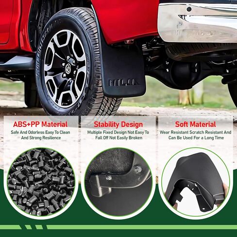 اللوحات الطينية المتوافقة مع Toyota Hilux VIGO REVO 2015-2025، واقيات الطين من الطين في جميع الأحوال الجوية، واقي الطين الأمامي والخلفي مناسب لملحقات Hilux Vigo Revo، مجموعة 4 قطع لا تحتاج إلى حفر، واقي إطار الطين in Kuwait