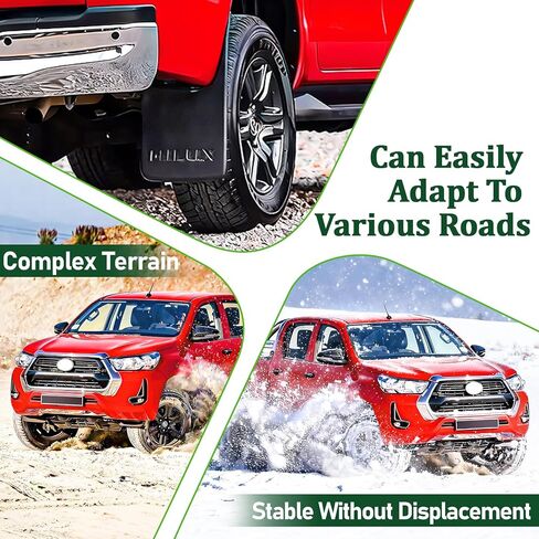 اللوحات الطينية المتوافقة مع Toyota Hilux VIGO REVO 2015-2025، واقيات الطين من الطين في جميع الأحوال الجوية، واقي الطين الأمامي والخلفي مناسب لملحقات Hilux Vigo Revo، مجموعة 4 قطع لا تحتاج إلى حفر، واقي إطار الطين in Kuwait
