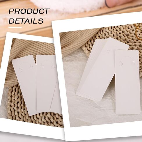 100Set White Keychain Display Cards with Self-Sealing Bags 2’’ x 5.9’’ Long Keyring Cardstock Holder Keychain Packaging Supplies Jewelry Display Cards for Small Business Selling in Kuwait