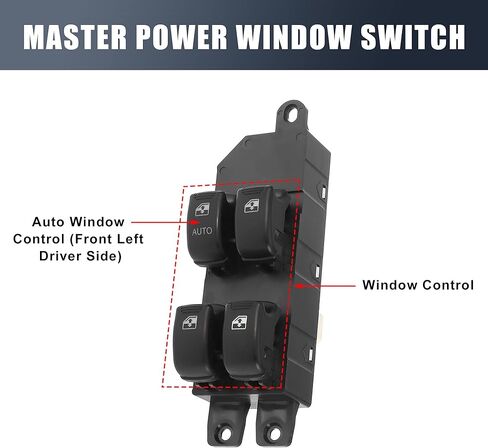 مفتاح نافذة الطاقة الجانبي للسائق الأمامي من X AUTOHAUX 93570-26100 لاستبدال Hyundai Santa Fe 2001-2006 in Kuwait