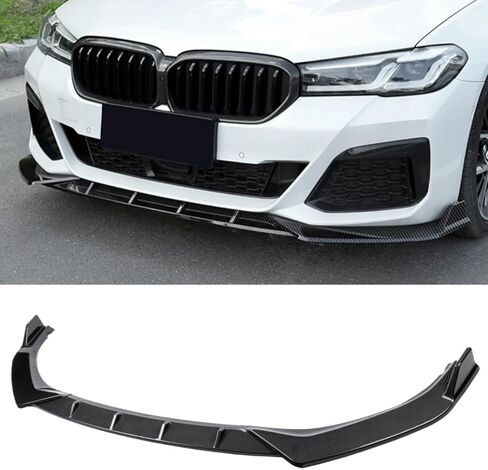 موزع الشفاه الأمامي متوافق مع BMW 5 Series G30 LCI M Sport 2021-2023، طراز GT باللون الأسود اللامع، يناسب موديلات 530i 530e 540i M550i وxDrive - WheelX in Kuwait