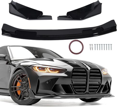 الجبهة كابح مصد بشفة الفاصل طقم الجسم ABS صالح لسيارات BMW G80 M3 G82 G83 M4 2021 2022 2023 2024 2025 V نمط أسود لامع in Kuwait