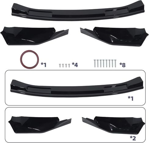 الجبهة كابح مصد بشفة الفاصل طقم الجسم ABS صالح لسيارات BMW G80 M3 G82 G83 M4 2021 2022 2023 2024 2025 V نمط أسود لامع in Kuwait