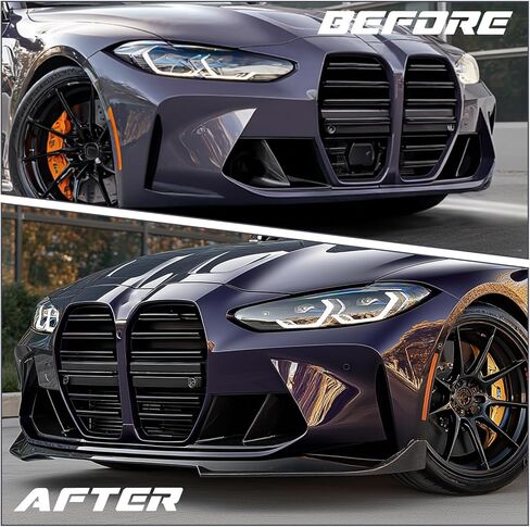 الجبهة كابح مصد بشفة الفاصل طقم الجسم ABS صالح لسيارات BMW G80 M3 G82 G83 M4 2021 2022 2023 2024 2025 V نمط أسود لامع in Kuwait