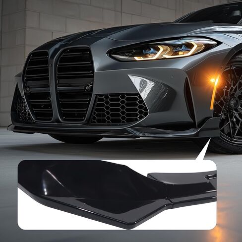 الجبهة كابح مصد بشفة الفاصل طقم الجسم ABS صالح لسيارات BMW G80 M3 G82 G83 M4 2021 2022 2023 2024 2025 V نمط أسود لامع in Kuwait