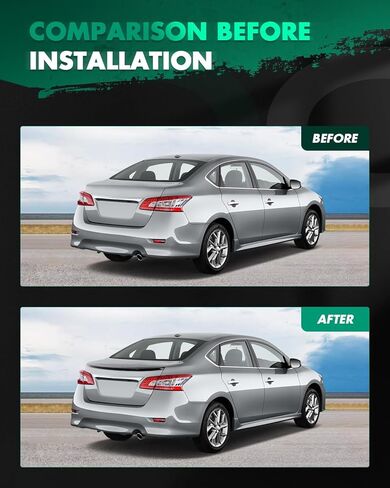 جناح سبويلر خلفي من SCITOO متوافق مع 2013-2019 لمجموعة هيكل نيسان سنترا أسود لامع in Kuwait