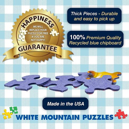 أحجية الصور المقطوعة 1000 قطعة من White Mountain، ألغاز مجمعة لعلامات الأسماك العتيقة مع قطع كبيرة هدية للبالغين والعائلة 24 بوصة × 30 بوصة - أحب صيد الأسماك in Kuwait