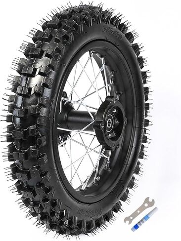 Front 2.50-10 Dirt Bike Tire 10" Disc Brake Tire Rim Wheel Assembly 12mm Bearing for CRF50 XR50 SSR Apollo 50cc 70cc 90cc 110cc 125cc Mini Pit Dirt Bike Monkey Trail Bike Razor in Kuwait
