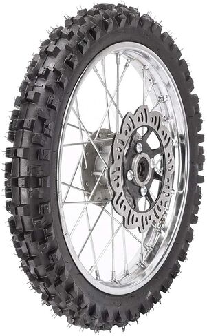 Front 2.50-10 Dirt Bike Tire 10" Disc Brake Tire Rim Wheel Assembly 12mm Bearing for CRF50 XR50 SSR Apollo 50cc 70cc 90cc 110cc 125cc Mini Pit Dirt Bike Monkey Trail Bike Razor in Kuwait