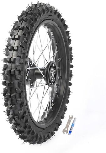 Front 2.50-10 Dirt Bike Tire 10" Disc Brake Tire Rim Wheel Assembly 12mm Bearing for CRF50 XR50 SSR Apollo 50cc 70cc 90cc 110cc 125cc Mini Pit Dirt Bike Monkey Trail Bike Razor in Kuwait