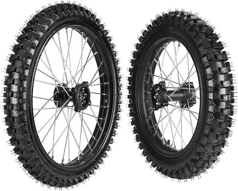 Front 2.50-10 Dirt Bike Tire 10" Disc Brake Tire Rim Wheel Assembly 12mm Bearing for CRF50 XR50 SSR Apollo 50cc 70cc 90cc 110cc 125cc Mini Pit Dirt Bike Monkey Trail Bike Razor in Kuwait