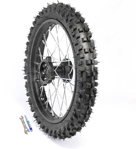 Front 2.50-10 Dirt Bike Tire 10" Disc Brake Tire Rim Wheel Assembly 12mm Bearing for CRF50 XR50 SSR Apollo 50cc 70cc 90cc 110cc 125cc Mini Pit Dirt Bike Monkey Trail Bike Razor in Kuwait