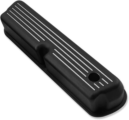 For Ford Small Block 289 302 351W 5.0L 1962-1985 Tall Ball Milled Valve Covers & 12" Oval Finned Air Cleaner & PCV Breather Combo Kit Black Aluminum in Kuwait
