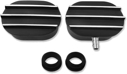 For Ford Small Block 289 302 351W 5.0L 1962-1985 Tall Ball Milled Valve Covers & 12" Oval Finned Air Cleaner & PCV Breather Combo Kit Black Aluminum in Kuwait