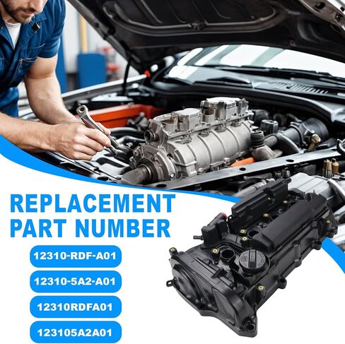 12310RDFA01 Engine Valve Cover with Gasket Compatible with Honda Accord CR-V CRV For L4 2.4L Gas Engine 2013 2014 2015 2016 2017 2018 2019 in Saudi Arabia