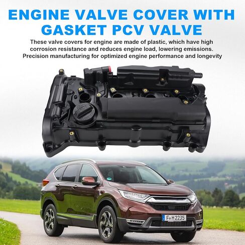 12310RDFA01 Engine Valve Cover with Gasket Compatible with Honda Accord CR-V CRV For L4 2.4L Gas Engine 2013 2014 2015 2016 2017 2018 2019 in Saudi Arabia