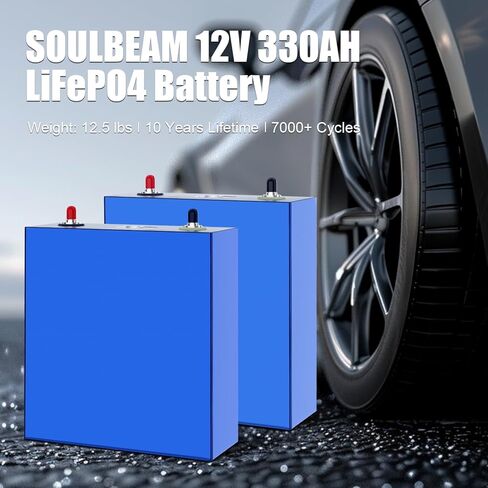 3.2v 330AH LiFePO4 Grade A Battery Cells - 7000+ Deep Cycle Lithium Replacement Batteries for Solar Systems, Cars, RVs, Boats（4PCS） in Kuwait