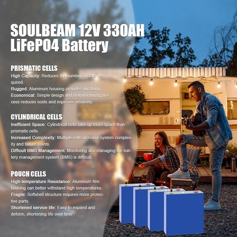 3.2v 330AH LiFePO4 Grade A Battery Cells - 7000+ Deep Cycle Lithium Replacement Batteries for Solar Systems, Cars, RVs, Boats（4PCS） in Kuwait