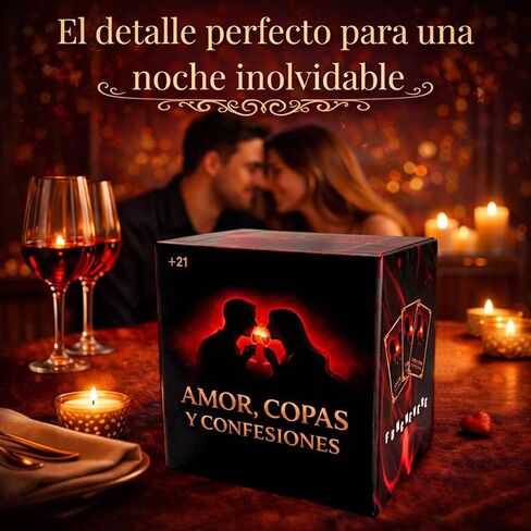 Amor, Copas y Confesiones Spanish Couples Card Game, Relationship-Building Conversation, Romantic Couples Card Game. Juego de Cartas para Parejas. Retos Romanticos, Ideal para Date Night in Saudi Arabia