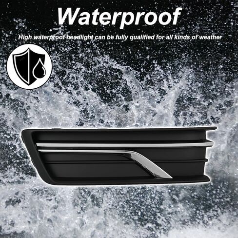 Front Fog Light Cover Compatible with 2016-2019 Volkswagen Passat Sedan Black Bumper Grille Cap Trim Set Replacement Parts (Left and Right) in Saudi Arabia