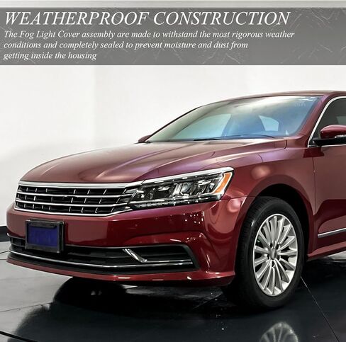 Front Fog Light Cover Compatible with 2016-2019 Volkswagen Passat Sedan Black Bumper Grille Cap Trim Set Replacement Parts (Left and Right) in Saudi Arabia