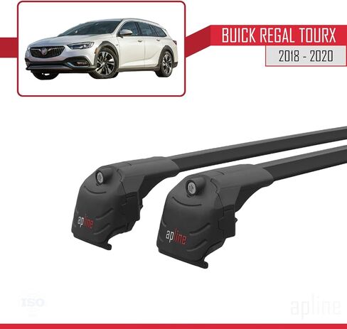 Compatible with Buick Regal TourX 2018-2020 ACE-2 Model Car Roof Rack Cross Bar Black Aluminium 2 Bars in Kuwait