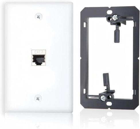 3-حزمة CAT7 إيثرنت لوحة الحائط 1 منفذ RJ45 كيستون جاك أنثى إلى أنثى منفذ مقرنة محمية مع عصابة واحدة ذات الجهد المنخفض تصاعد قوس in Kuwait