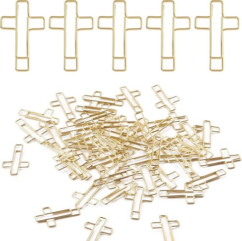 50Pcs Cross Paper Clips Bookmark for Bible Study Supplies, Bible Journal Clips Christian Mothers Day Gifts for Women Teacher Appreciation Baptism Religious Clips for Devotional Books Journals in Saudi Arabia
