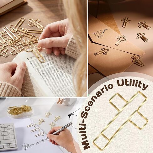 50Pcs Cross Paper Clips Bookmark for Bible Study Supplies, Bible Journal Clips Christian Mothers Day Gifts for Women Teacher Appreciation Baptism Religious Clips for Devotional Books Journals in Saudi Arabia