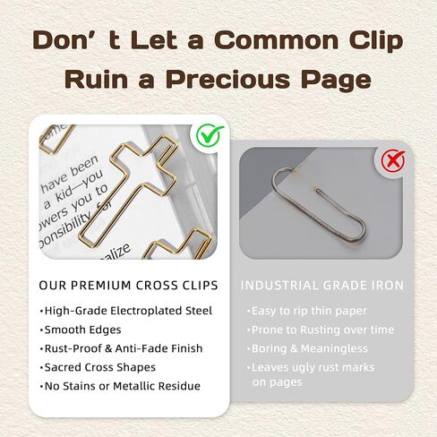50Pcs Cross Paper Clips Bookmark for Bible Study Supplies, Bible Journal Clips Christian Mothers Day Gifts for Women Teacher Appreciation Baptism Religious Clips for Devotional Books Journals in Saudi Arabia