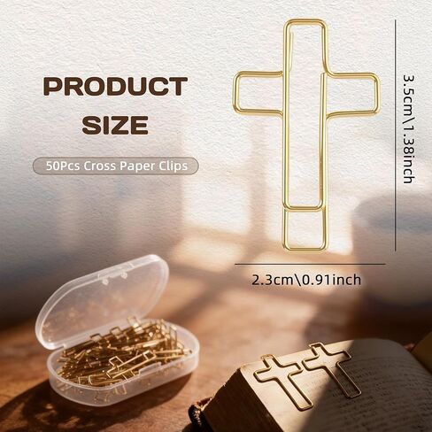 50Pcs Cross Paper Clips Bookmark for Bible Study Supplies, Bible Journal Clips Christian Mothers Day Gifts for Women Teacher Appreciation Baptism Religious Clips for Devotional Books Journals in Saudi Arabia
