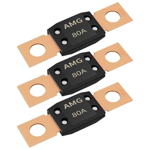 Joinfworld 250A MEGA Fuse، حامل مسمار عالي التيار للسيارات 250 أمبير MEGA/AMG Fuse للسيارات والشاحنات ومركبات البناء والحافلات وسيارات القافلة والقوارب - 3 قطع in Kuwait
