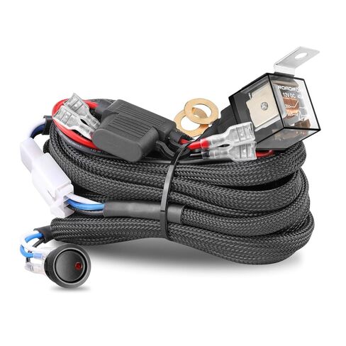 Wiring Harness 2 Lead, Nirider 12V 40A Rocker Switch Relay Fuse Nylon Wiring Harness Kit for LED Light Bars Fog Lights Work Lights Driving Lights Offroad LED Pods Wire Kit for Truck UTV ATV Boat in Saudi Arabia
