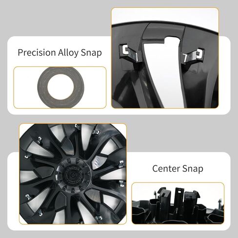 18 Inch Wheel Rim Cover Hubcaps for Tesla Model 3 2017–2023, Full Fit Snap-On Hub Caps with Valve Hole & Guard Tape, PC+ABS Aero Wheel Covers, All-Weather Protection in Saudi Arabia