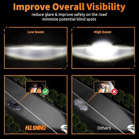 HILLSKING 7 Inch Led halo Headlights Round for Jeep Wrangler JK TJ LJ/Plug and Play with White/Amber DRL, Built-in Turn Signal, High/Low Beam Projector(Fits H6024) in Saudi Arabia