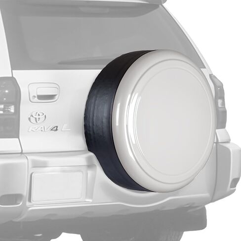غطاء إطار صلب متطابق اللون من Boomerang مقاس 28 بوصة لسيارة Toyota RAV4 (01-05) - (وجه بلاستيكي وحزام فينيل) - أحمر in Kuwait