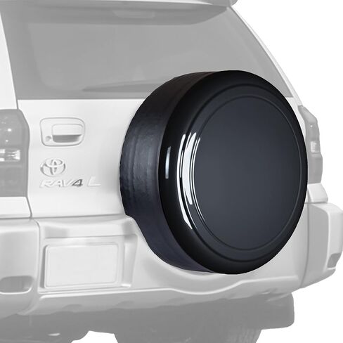 غطاء إطار صلب متطابق اللون من Boomerang مقاس 28 بوصة لسيارة Toyota RAV4 (01-05) - (وجه بلاستيكي وحزام فينيل) - أحمر in Kuwait